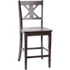 image:imageFlash Furniture Gwendolyn Commercial Grade Modern Farmhouse Bar Stool  Solid Wood Frame  Integrated Footrest  Set of 2  Antique White WashGray Wash Walnut
