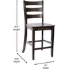image:imageFlash Furniture Gwendolyn Commercial Grade Modern Farmhouse Bar Stool  Solid Wood Frame  Integrated Footrest  Set of 2  Antique White WashGray Wash Walnut