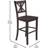 image:imageFlash Furniture Gwendolyn Commercial Grade Modern Farmhouse Bar Stool  Solid Wood Frame  Integrated Footrest  Set of 2  Antique White WashGray Wash Walnut