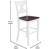 image:imageFlash Furniture Gwendolyn Commercial Grade Modern Farmhouse Bar Stool  Solid Wood Frame  Integrated Footrest  Set of 2  Antique White WashWhite Wash