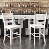 image:imageFlash Furniture Gwendolyn Commercial Grade Modern Farmhouse Bar Stool  Solid Wood Frame  Integrated Footrest  Set of 2  Antique White WashWhite Wash