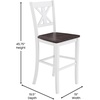 image:imageFlash Furniture Gwendolyn Commercial Grade Modern Farmhouse Bar Stool  Solid Wood Frame  Integrated Footrest  Set of 2  Antique White WashWhite Wash