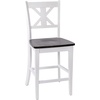image:imageFlash Furniture Gwendolyn Commercial Grade Modern Farmhouse Bar Stool  Solid Wood Frame  Integrated Footrest  Set of 2  Antique White WashWhite Wash