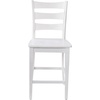 image:imageFlash Furniture Gwendolyn Commercial Grade Modern Farmhouse Bar Stool  Solid Wood Frame  Integrated Footrest  Set of 2  Antique White WashWhite Wash