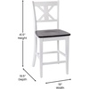 image:imageFlash Furniture Gwendolyn Commercial Grade Modern Farmhouse Bar Stool  Solid Wood Frame  Integrated Footrest  Set of 2  Antique White WashWhite Wash