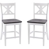 image:imageFlash Furniture Gwendolyn Commercial Grade Modern Farmhouse Bar Stool  Solid Wood Frame  Integrated Footrest  Set of 2  Antique White WashWhite Wash