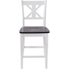 image:imageFlash Furniture Gwendolyn Commercial Grade Modern Farmhouse Bar Stool  Solid Wood Frame  Integrated Footrest  Set of 2  Antique White WashWhite Wash