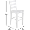 image:imageFlash Furniture Gwendolyn Commercial Grade Modern Farmhouse Bar Stool  Solid Wood Frame  Integrated Footrest  Set of 2  Antique White WashWhite Wash