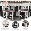 image:imageFlash Furniture Gwendolyn Commercial Grade Modern Farmhouse Bar Stool  Solid Wood Frame  Integrated Footrest  Set of 2  Antique White WashWhite Wash