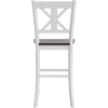 image:imageFlash Furniture Gwendolyn Commercial Grade Modern Farmhouse Bar Stool  Solid Wood Frame  Integrated Footrest  Set of 2  Antique White WashWhite Wash