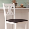image:imageFlash Furniture Gwendolyn Commercial Grade Modern Farmhouse Bar Stool  Solid Wood Frame  Integrated Footrest  Set of 2  Antique White WashWhite Wash