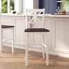 image:imageFlash Furniture Gwendolyn Commercial Grade Modern Farmhouse Bar Stool  Solid Wood Frame  Integrated Footrest  Set of 2  Antique White WashWhite Wash
