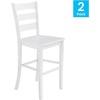 image:imageFlash Furniture Gwendolyn Commercial Grade Modern Farmhouse Bar Stool  Solid Wood Frame  Integrated Footrest  Set of 2  Antique White WashWhite Wash