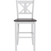 image:imageFlash Furniture Gwendolyn Commercial Grade Modern Farmhouse Bar Stool  Solid Wood Frame  Integrated Footrest  Set of 2  Antique White WashWhite Wash