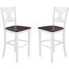 image:imageFlash Furniture Gwendolyn Commercial Grade Modern Farmhouse Bar Stool  Solid Wood Frame  Integrated Footrest  Set of 2  Antique White WashWhite Wash