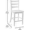 image:imageFlash Furniture Gwendolyn Commercial Grade Modern Farmhouse Bar Stool  Solid Wood Frame  Integrated Footrest  Set of 2  Antique White WashWhite Wash