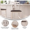 image:imageFlash Furniture Gwendolyn Commercial Grade Modern Farmhouse Bar Stool  Solid Wood Frame  Integrated Footrest  Set of 2  Antique White WashWhite Wash