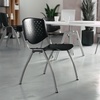 image:imageFlash Furniture HERCULES 5 Pack 880 lb Capacity White Plastic Stack Chair  Comfortable Seating with Durable DesignBlack