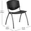 image:imageFlash Furniture HERCULES 5 Pack 880 lb Capacity White Plastic Stack Chair  Comfortable Seating with Durable DesignBlack