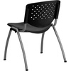 image:imageFlash Furniture HERCULES 5 Pack 880 lb Capacity White Plastic Stack Chair  Comfortable Seating with Durable DesignBlack