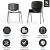 image:imageFlash Furniture HERCULES 5 Pack 880 lb Capacity White Plastic Stack Chair  Comfortable Seating with Durable DesignBlack