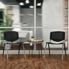 image:imageFlash Furniture HERCULES 5 Pack 880 lb Capacity White Plastic Stack Chair  Comfortable Seating with Durable DesignBlack