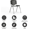 image:imageFlash Furniture HERCULES 5 Pack 880 lb Capacity White Plastic Stack Chair  Comfortable Seating with Durable DesignBlack