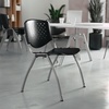 image:imageFlash Furniture HERCULES 5 Pack 880 lb Capacity White Plastic Stack Chair  Comfortable Seating with Durable DesignBlack