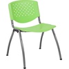 image:imageFlash Furniture HERCULES 5 Pack 880 lb Capacity White Plastic Stack Chair  Comfortable Seating with Durable DesignGreen