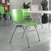 image:imageFlash Furniture HERCULES 5 Pack 880 lb Capacity White Plastic Stack Chair  Comfortable Seating with Durable DesignGreen