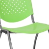 image:imageFlash Furniture HERCULES 5 Pack 880 lb Capacity White Plastic Stack Chair  Comfortable Seating with Durable DesignGreen