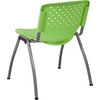 image:imageFlash Furniture HERCULES 5 Pack 880 lb Capacity White Plastic Stack Chair  Comfortable Seating with Durable DesignGreen