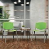 image:imageFlash Furniture HERCULES 5 Pack 880 lb Capacity White Plastic Stack Chair  Comfortable Seating with Durable DesignGreen