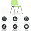 image:imageFlash Furniture HERCULES 5 Pack 880 lb Capacity White Plastic Stack Chair  Comfortable Seating with Durable DesignGreen