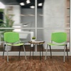 image:imageFlash Furniture HERCULES 5 Pack 880 lb Capacity White Plastic Stack Chair  Comfortable Seating with Durable DesignGreen