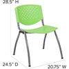 image:imageFlash Furniture HERCULES 5 Pack 880 lb Capacity White Plastic Stack Chair  Comfortable Seating with Durable DesignGreen