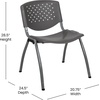 image:imageFlash Furniture HERCULES 5 Pack 880 lb Capacity White Plastic Stack Chair  Comfortable Seating with Durable DesignGrey