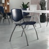 image:imageFlash Furniture HERCULES 5 Pack 880 lb Capacity White Plastic Stack Chair  Comfortable Seating with Durable DesignNavy