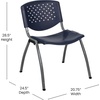 image:imageFlash Furniture HERCULES 5 Pack 880 lb Capacity White Plastic Stack Chair  Comfortable Seating with Durable DesignNavy