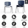 image:imageFlash Furniture HERCULES 5 Pack 880 lb Capacity White Plastic Stack Chair  Comfortable Seating with Durable DesignNavy