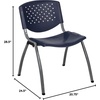 image:imageFlash Furniture HERCULES 5 Pack 880 lb Capacity White Plastic Stack Chair  Comfortable Seating with Durable DesignNavy