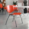image:imageFlash Furniture HERCULES 5 Pack 880 lb Capacity White Plastic Stack Chair  Comfortable Seating with Durable DesignOrange