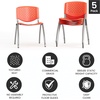 image:imageFlash Furniture HERCULES 5 Pack 880 lb Capacity White Plastic Stack Chair  Comfortable Seating with Durable DesignOrange