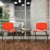 image:imageFlash Furniture HERCULES 5 Pack 880 lb Capacity White Plastic Stack Chair  Comfortable Seating with Durable DesignOrange