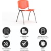 image:imageFlash Furniture HERCULES 5 Pack 880 lb Capacity White Plastic Stack Chair  Comfortable Seating with Durable DesignOrange