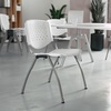 image:imageFlash Furniture HERCULES 5 Pack 880 lb Capacity White Plastic Stack Chair  Comfortable Seating with Durable DesignWhite