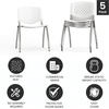 image:imageFlash Furniture HERCULES 5 Pack 880 lb Capacity White Plastic Stack Chair  Comfortable Seating with Durable DesignWhite