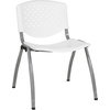 image:imageFlash Furniture HERCULES 5 Pack 880 lb Capacity White Plastic Stack Chair  Comfortable Seating with Durable DesignWhite