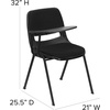 image:imageFlash Furniture HERCULES 5 Pack Black Padded Ergonomic Shell Chair with Right Handed FlipUp Tablet Arm5