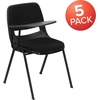 image:imageFlash Furniture HERCULES 5 Pack Black Padded Ergonomic Shell Chair with Right Handed FlipUp Tablet Arm5